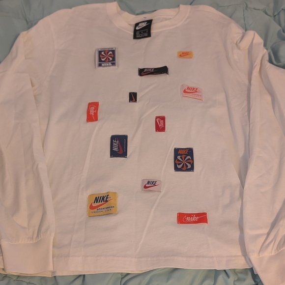 Nike Tops - Nike Women's Labels Shirt Tag Collection Collage Long Sleeve Size M